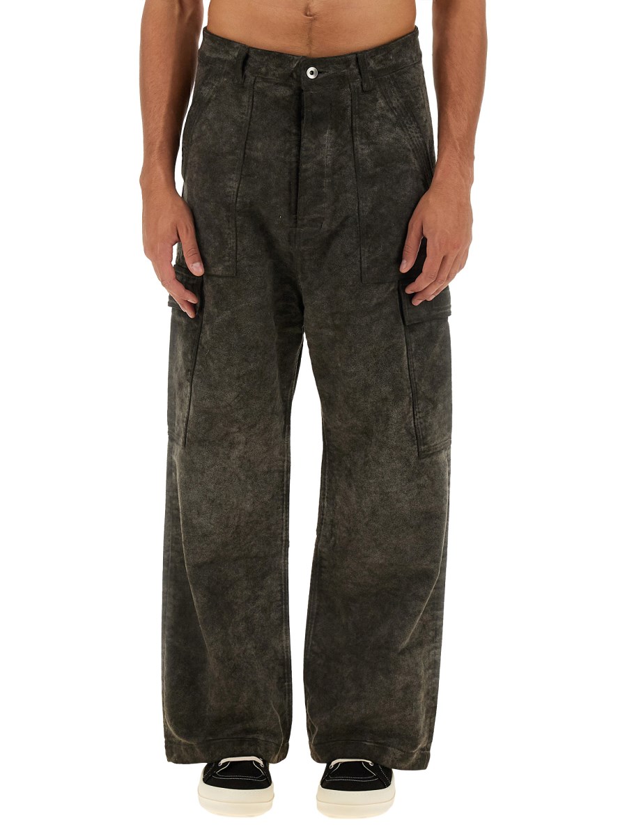 RICK OWENS DRKSHDW PANTALONE CARGO IN DENIM DI COTONE