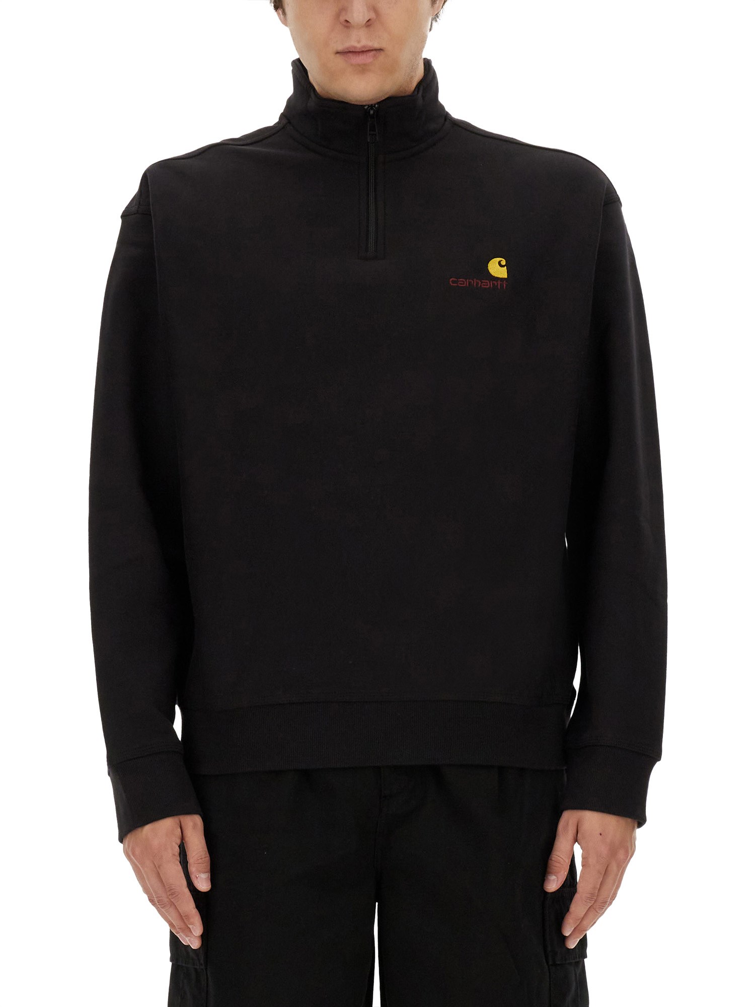 Shop Carhartt Sweatshirt With Logo In Black