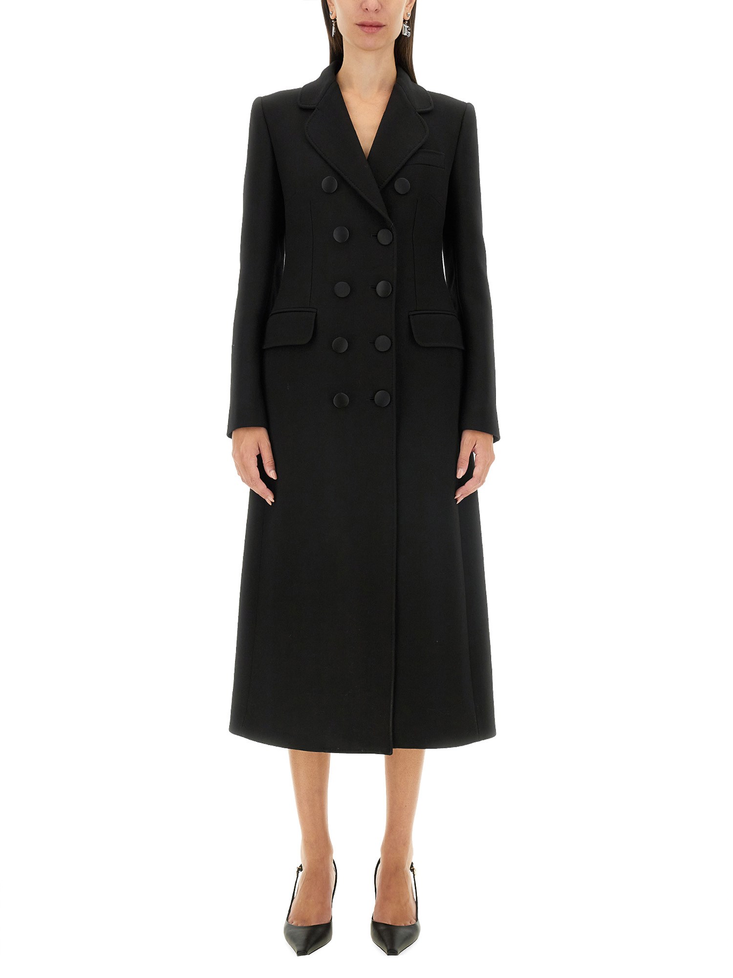 Shop Dolce & Gabbana Double-breasted Coat In Black