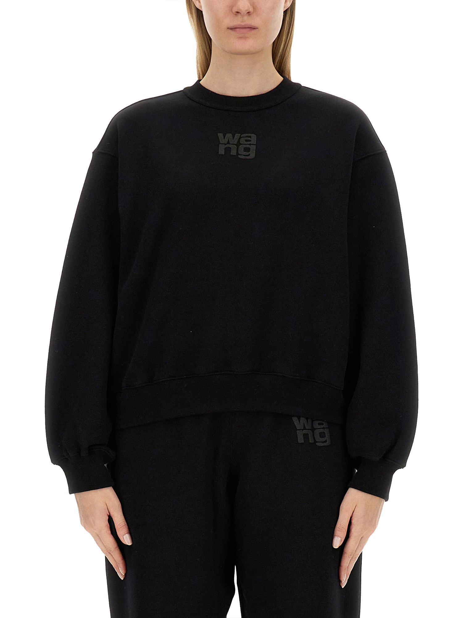 Alexander Wang T Alexanderwang. T Sweatshirt With Logo In Black