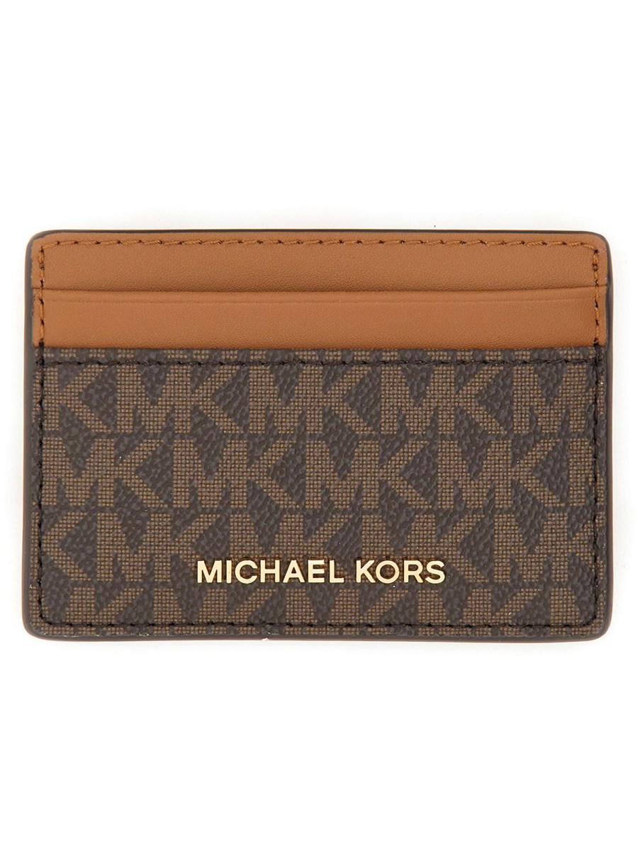 MICHAEL BY MICHAEL KORS PORTA CARTE IN TELA SPALMATA CON LOGO