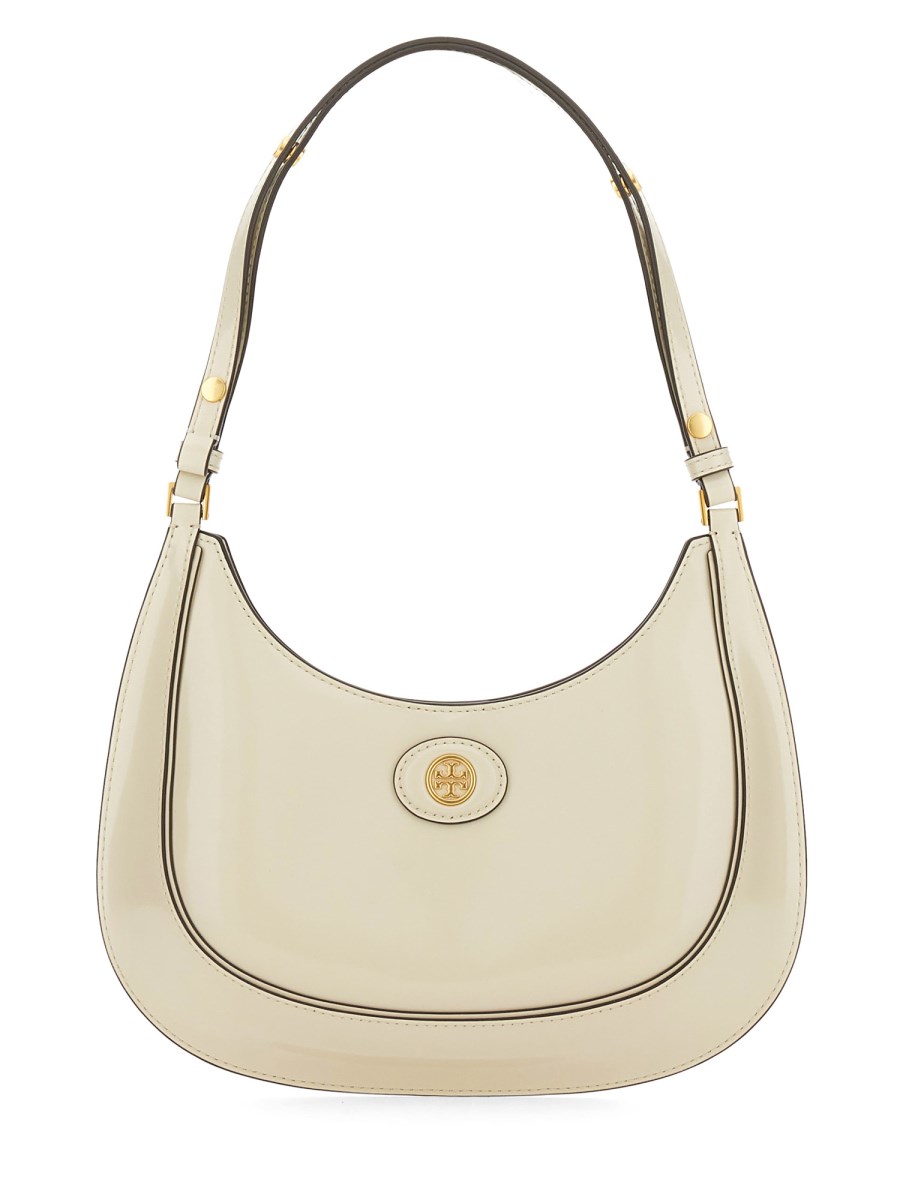 TORY BURCH BORSA A MEZZALUNA ROBINSON IN PELLE SPAZZOLATA