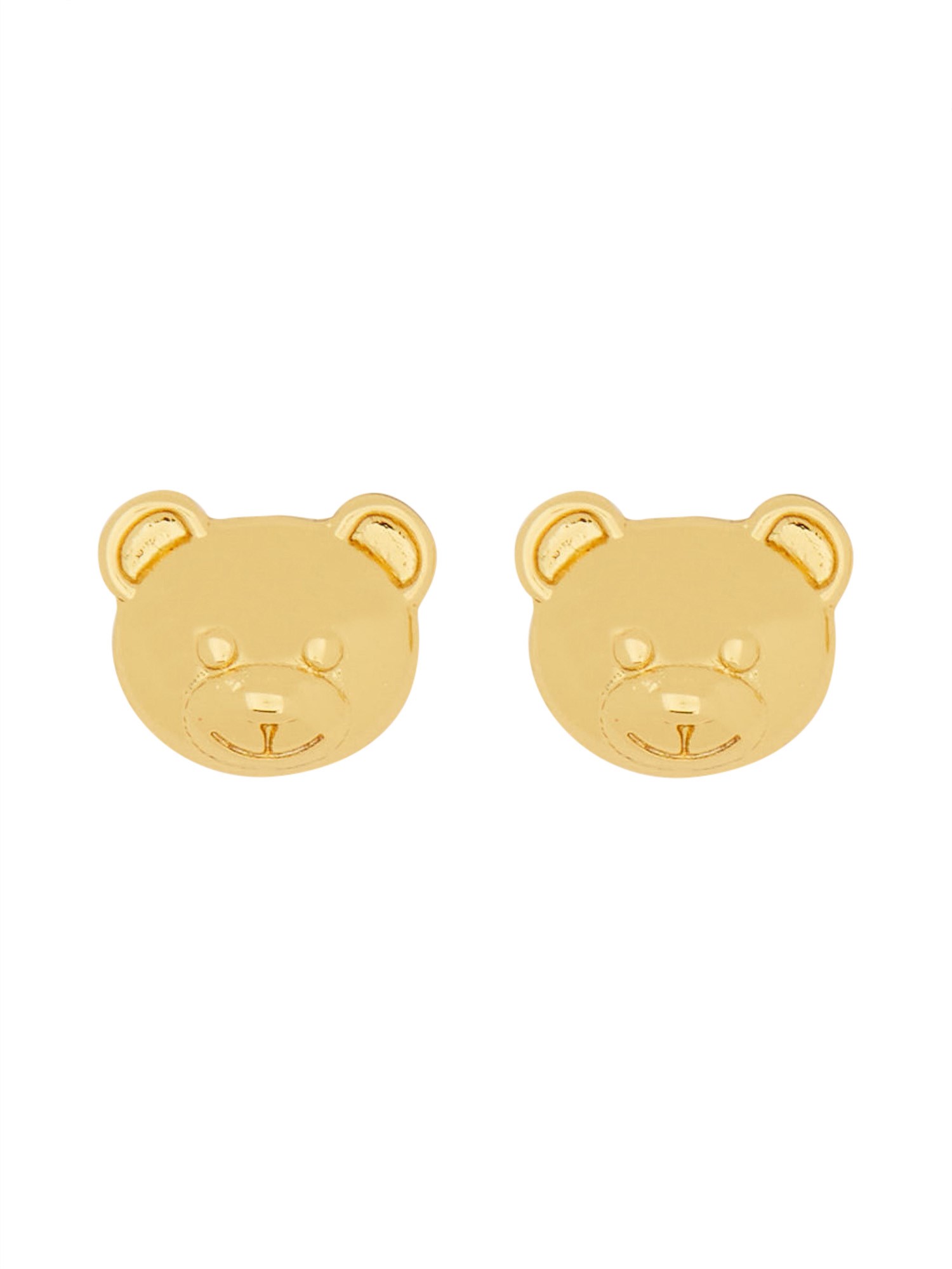 Shop Moschino Small Teddy Bear Earrings In Gold