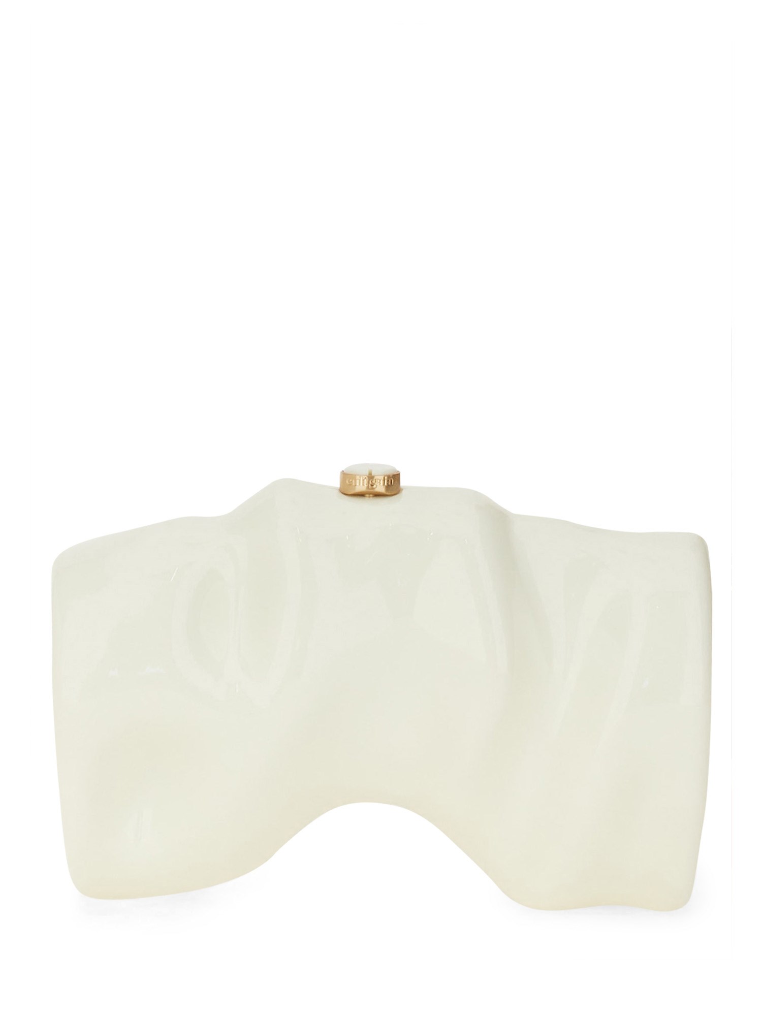 Cult Gaia Scrunch Acrylic Clutch Bag In Ivory