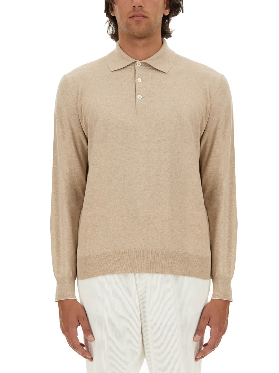 BRUNELLO CUCINELLI POLO REGULAR FIT IN MAGLIA