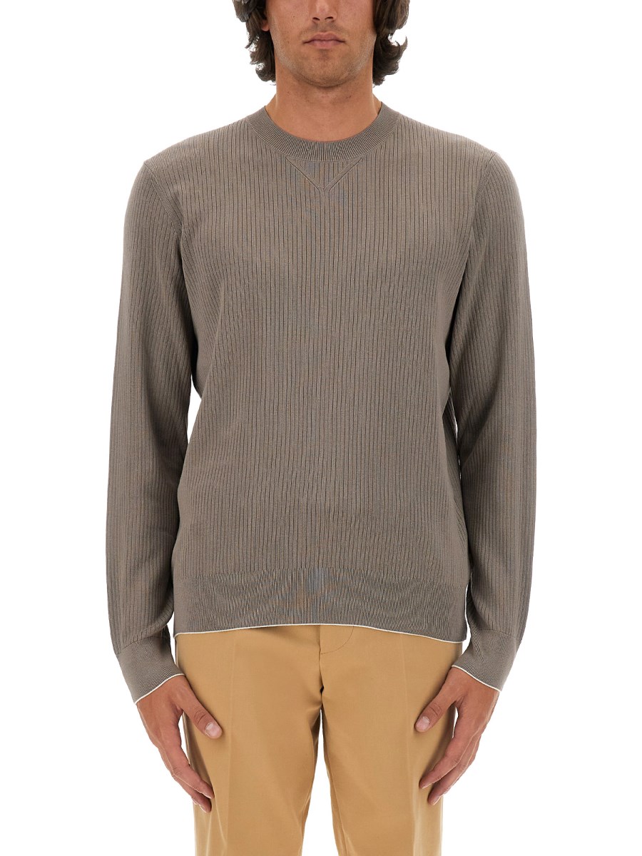 BOSS CAMEL MAGLIA L-DAN IN MISTO SETA