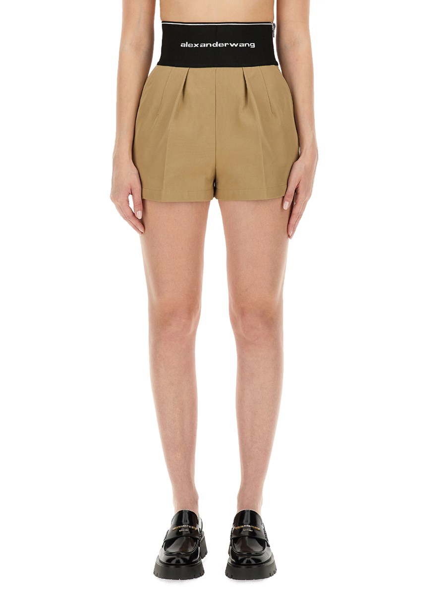 ALEXANDER WANG SHORT "SAFARI" IN COTONE CON LOGO