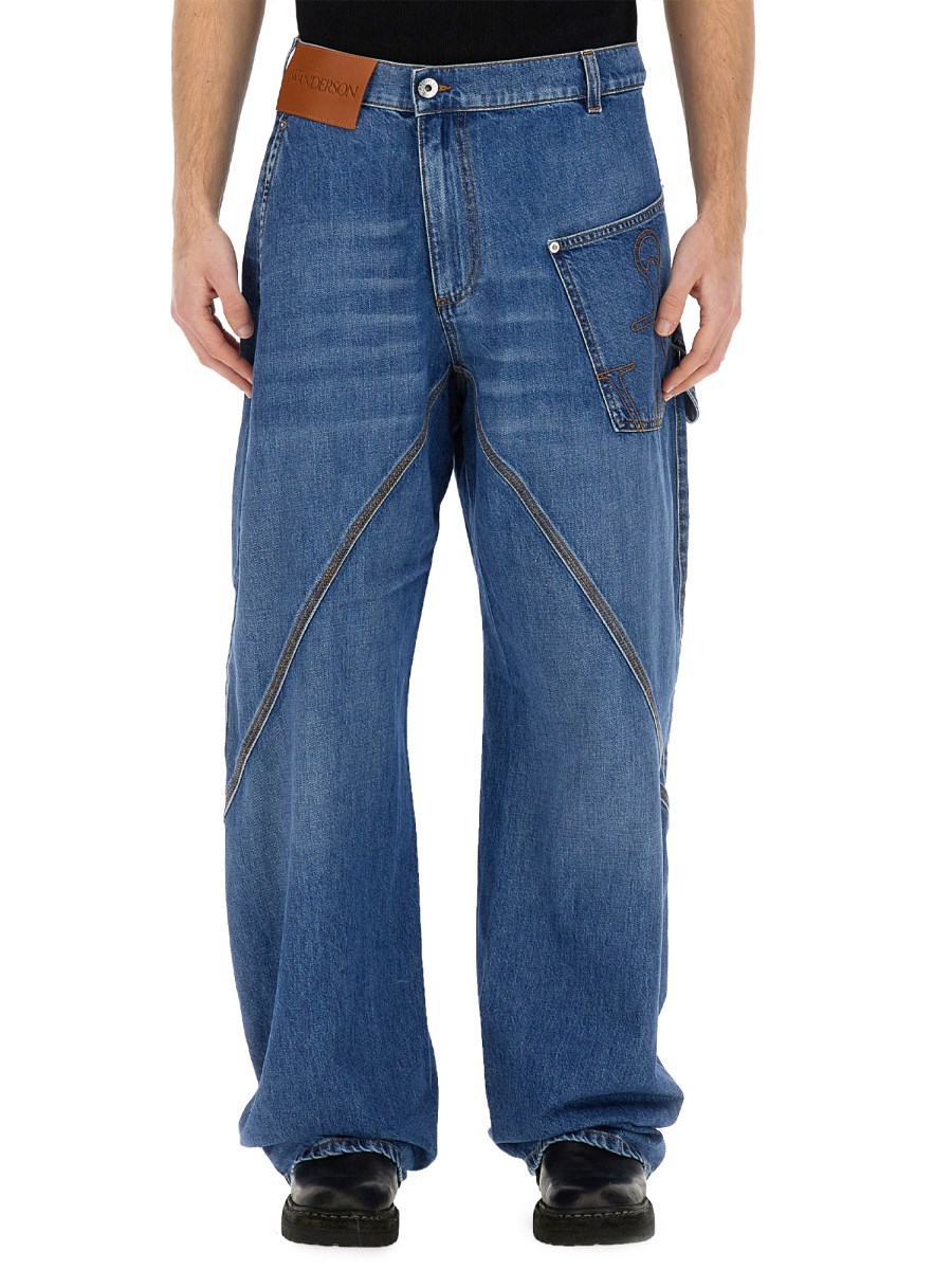 JW ANDERSON JEANS TWISTED WORKWEAR IN DENIM DI COTONE