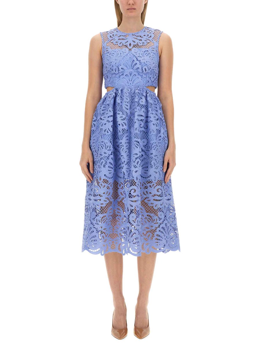 SELF-PORTRAIT - MIDI DRESS WITH CUT OUT DETAIL - Eleonora Bonucci
