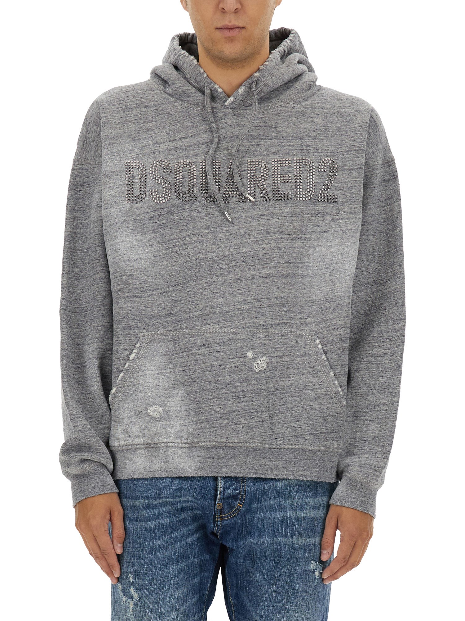 Shop Dsquared2 Sweatshirt With Logo In Grey