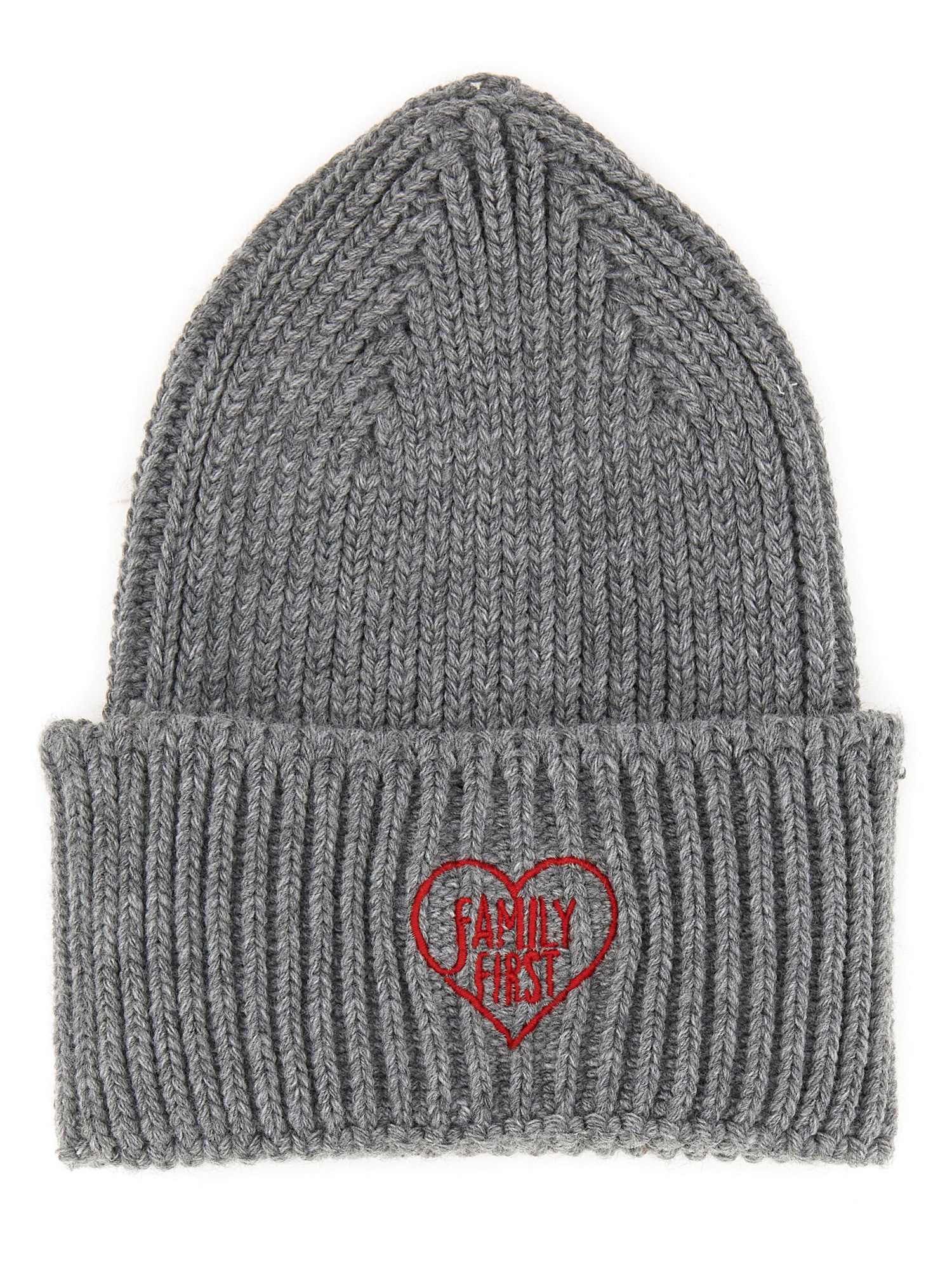 Shop Family First Beanie Hat With Logo In Grey