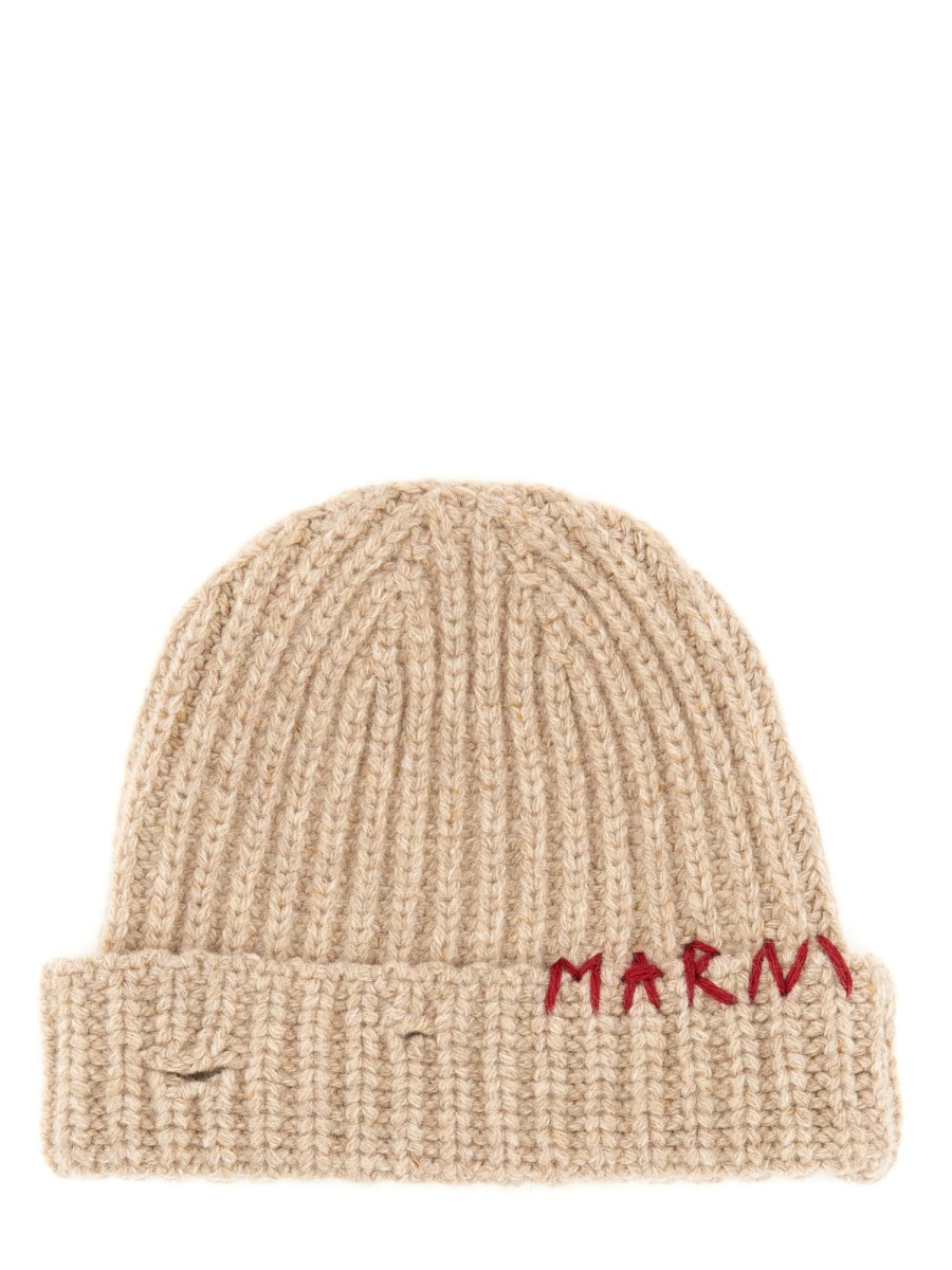 MARNI CAPPELLO BEANIE CON LOGO IN LANA