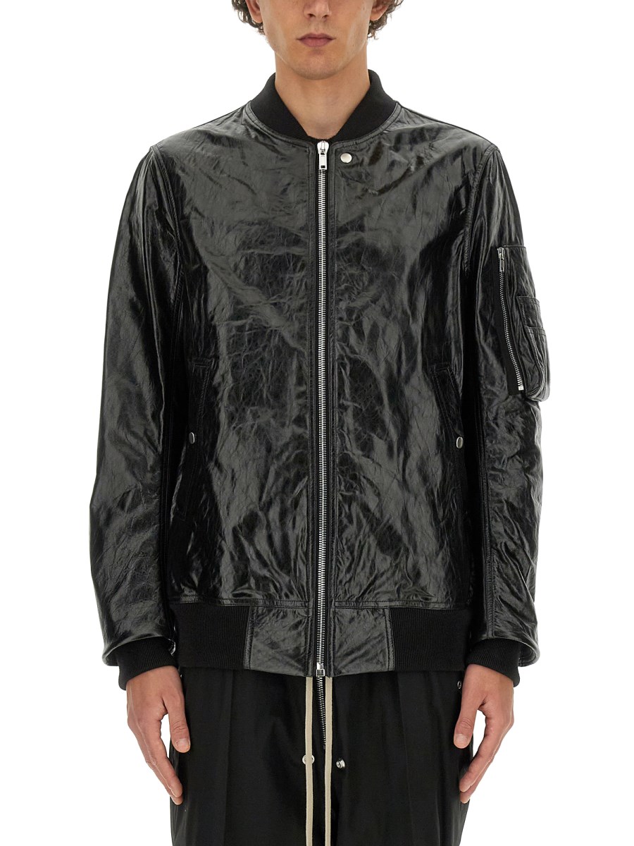 RICK OWENS BOMBER IN PELLE IMBOTTITO