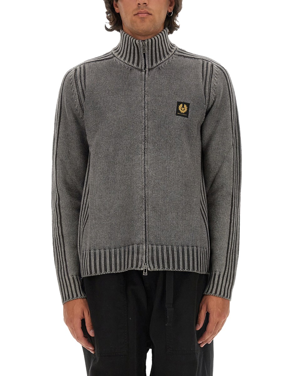 BELSTAFF CARDIGAN IN LANA CON ZIP