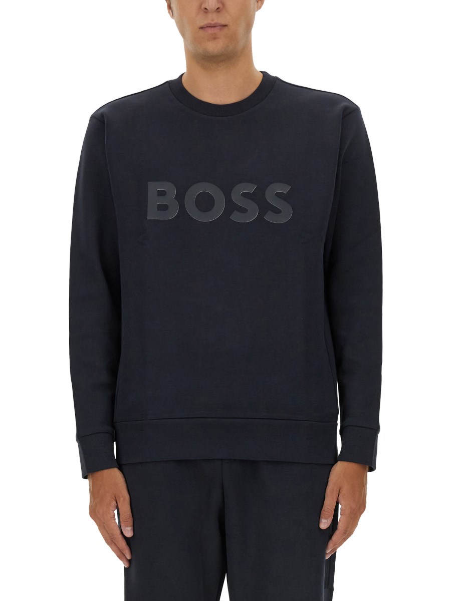 BOSS FELPA IN COTONE CON LOGO