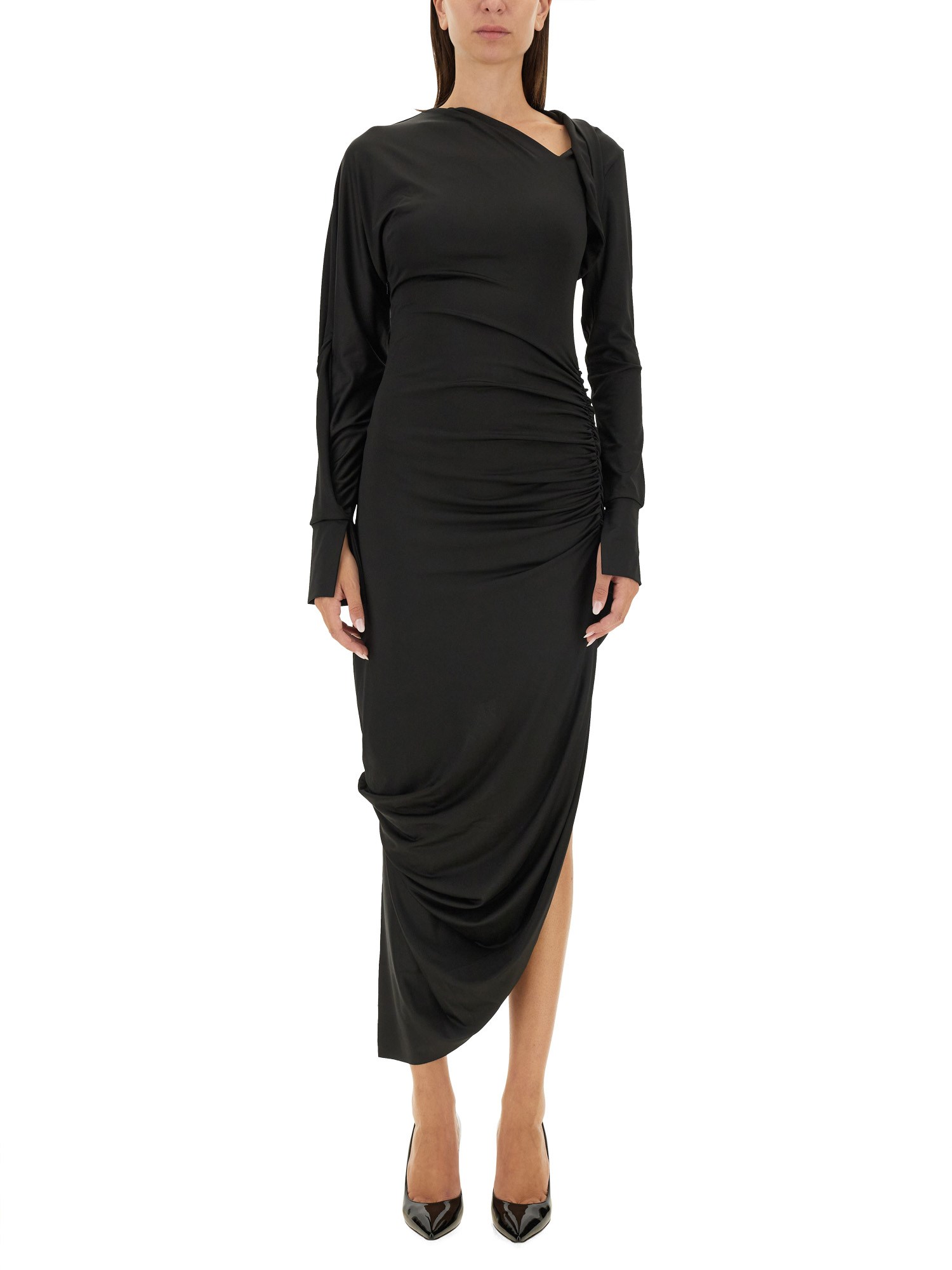 Shop Victoria Beckham Midi Dress In Black