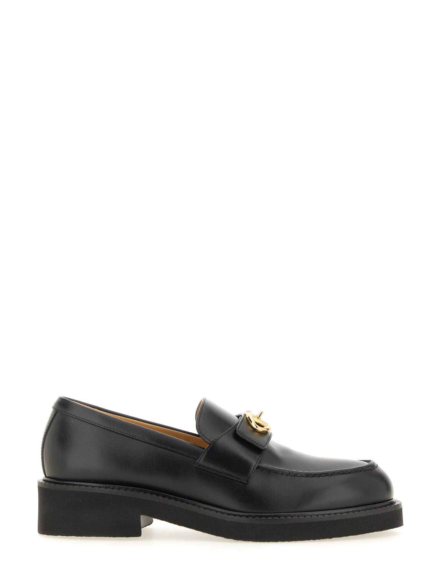 Shop Valentino Loafer With Signature Vlogo In Black