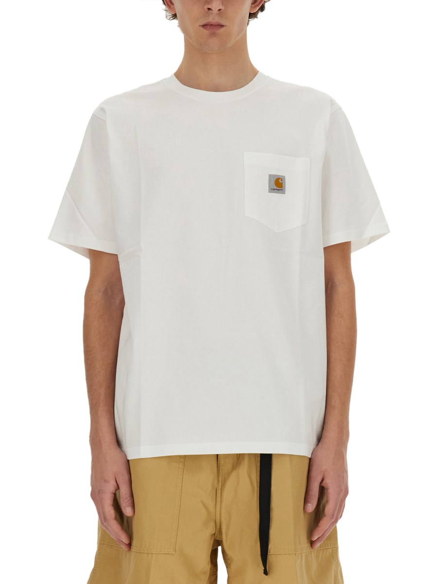 CARHARTT WIP T-SHIRT IN COTONE CON TASCA