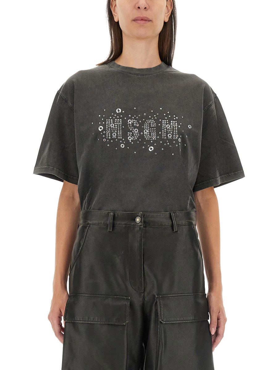 MSGM T-SHIRT IN JERSEY DI COTONE CON LOGO