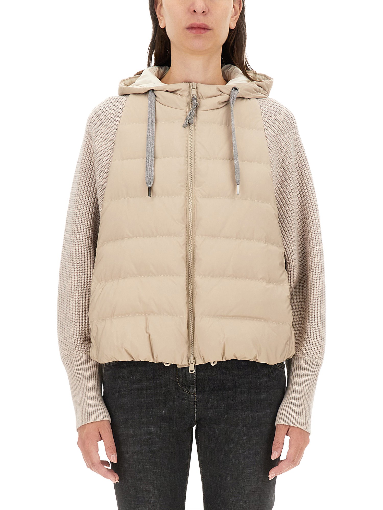 Shop Brunello Cucinelli Nylon Down Jacket In Grey