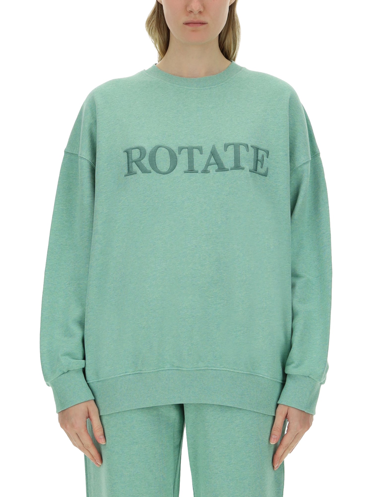 Shop Rotate Birger Christensen Sweatshirt With Logo In Green