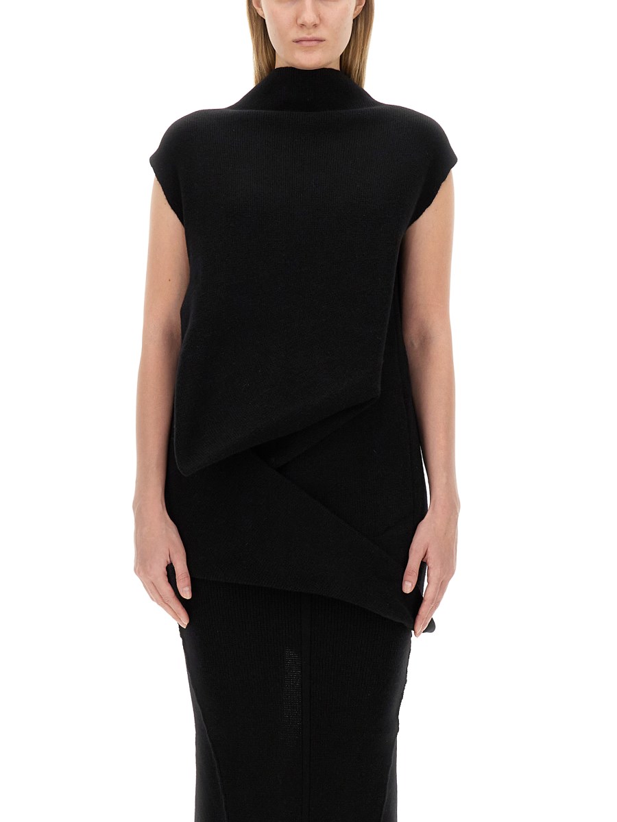 RICK OWENS TOP IN MAGLIA DI CASHMERE