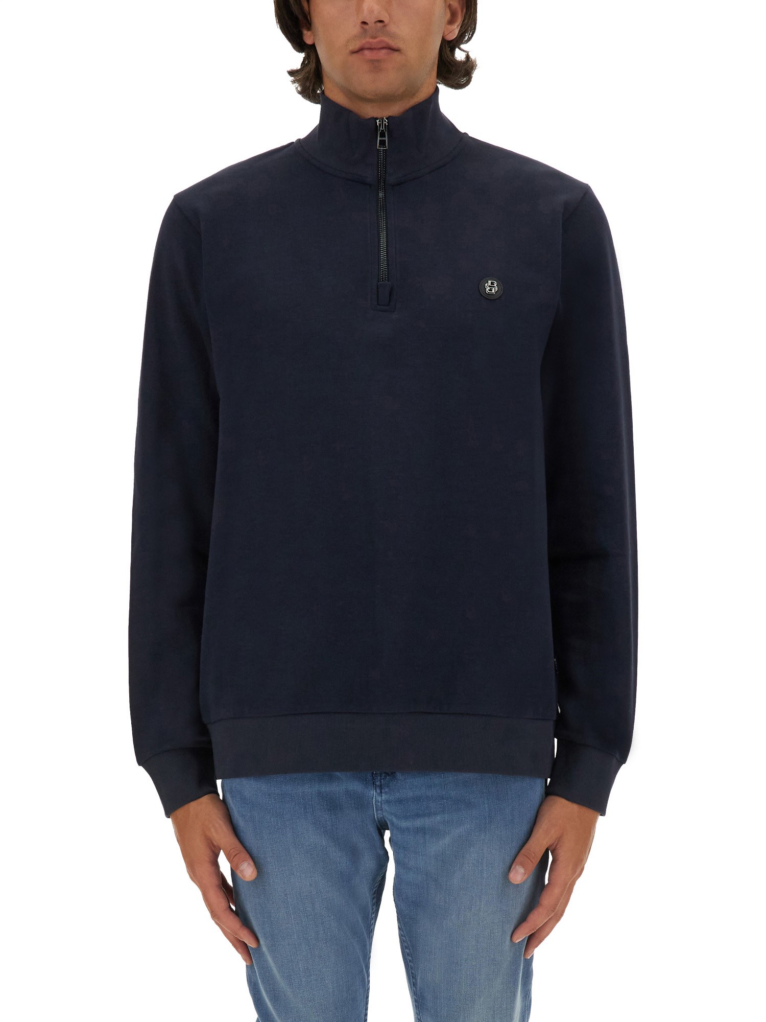 Shop Hugo Boss Sweatshirt With Logo In Blue