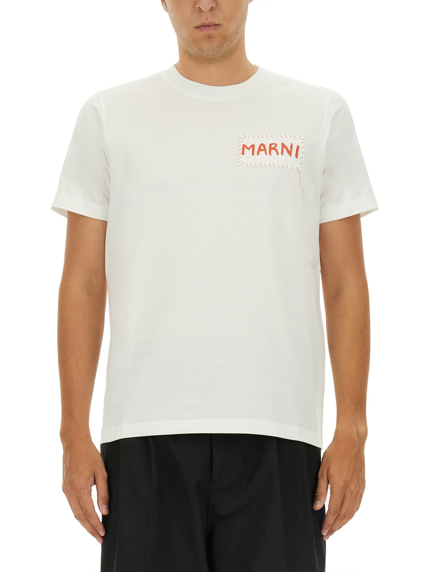 Shop Marni T-shirt With Logo In White