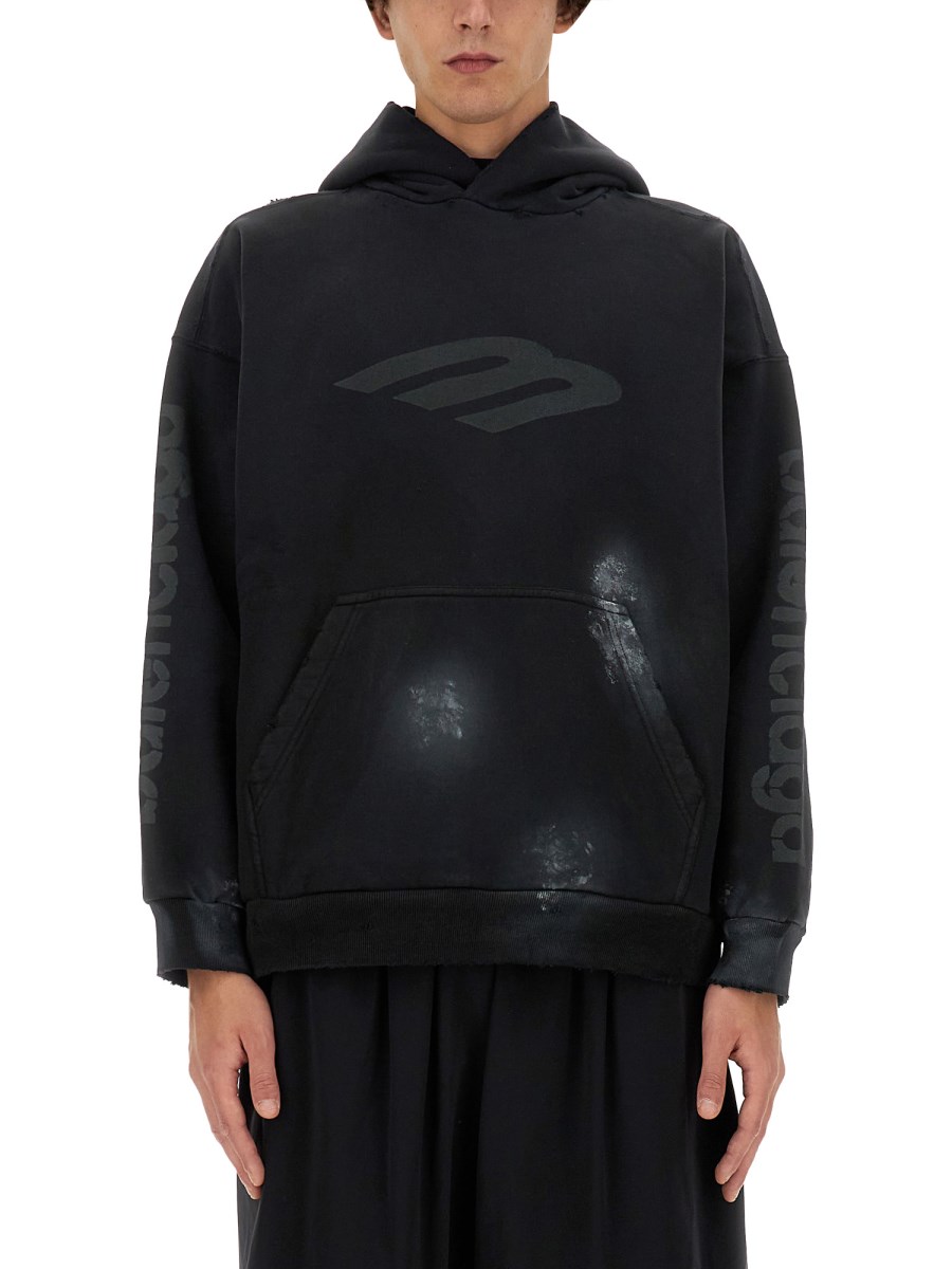 BALENCIAGA FELPA IN COTONE CON LOGO