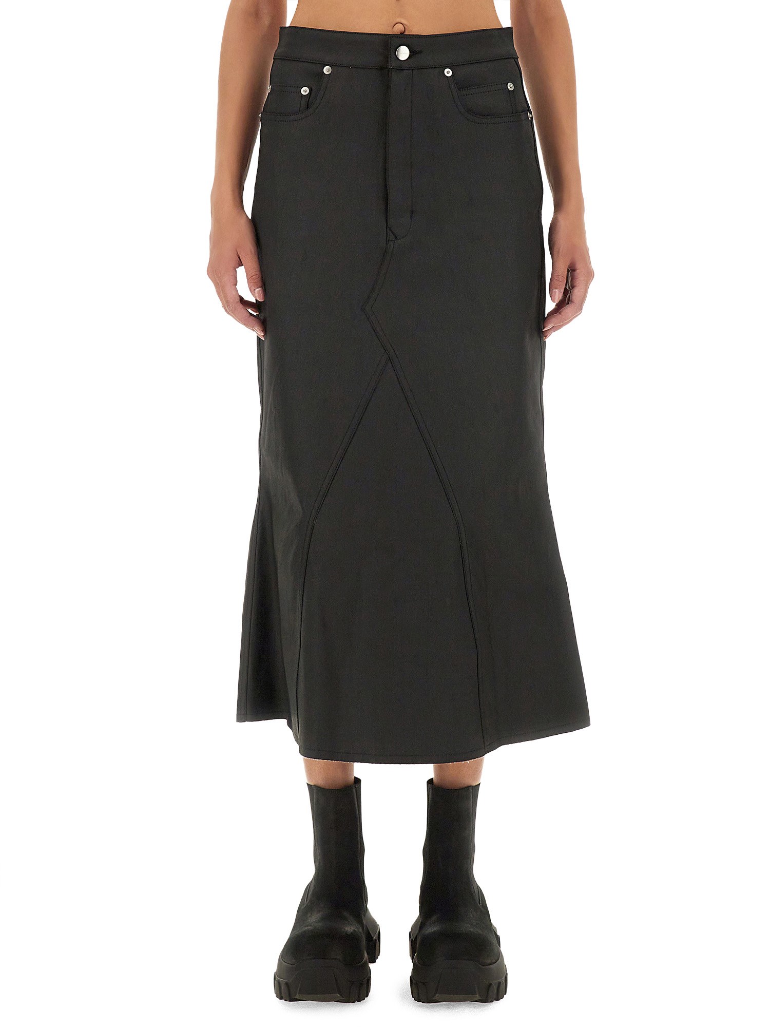 Rick Owens Women's Denim Skirt In Black