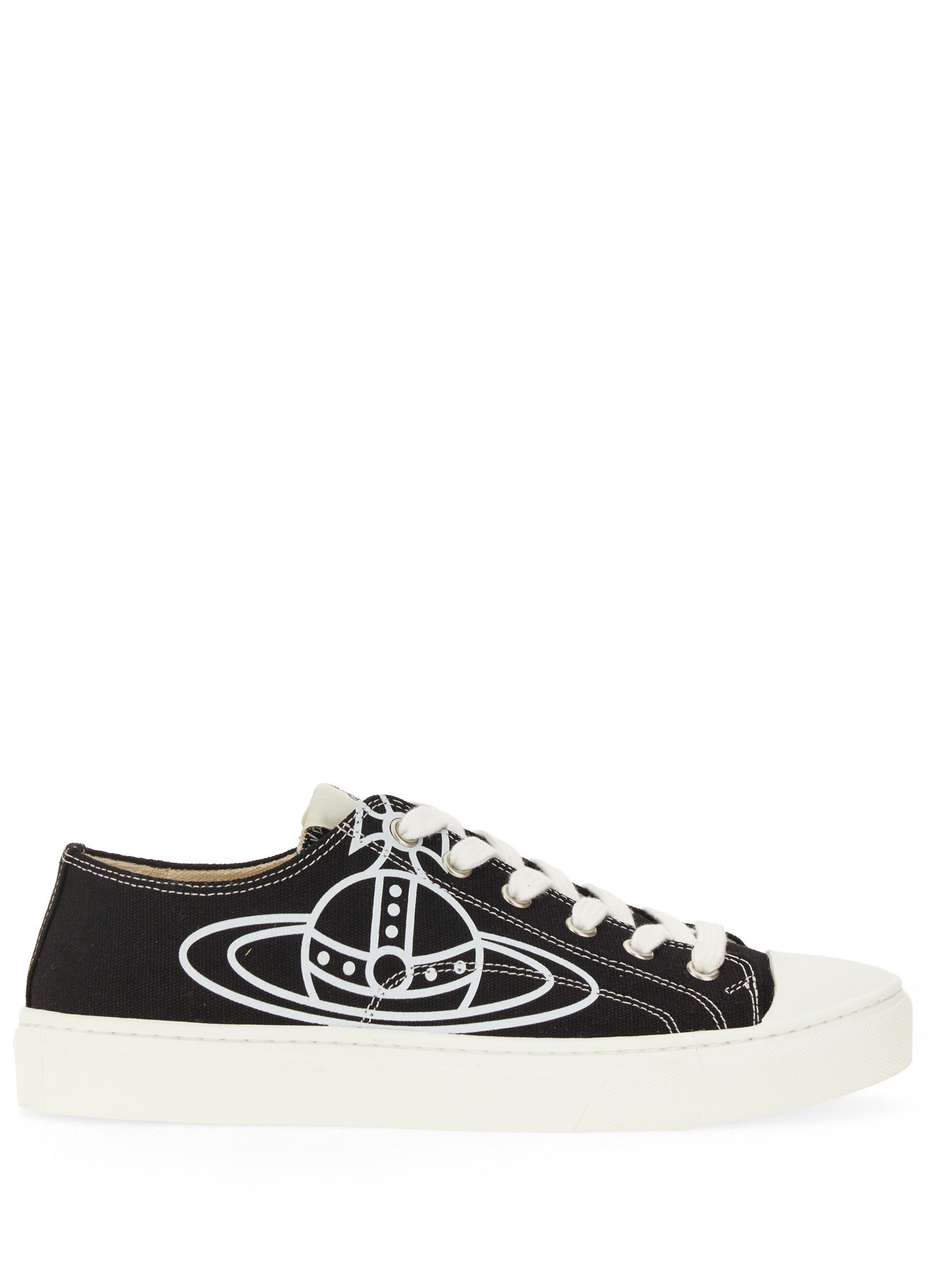 Shop Vivienne Westwood Low Sneaker With Orb Logo In Black