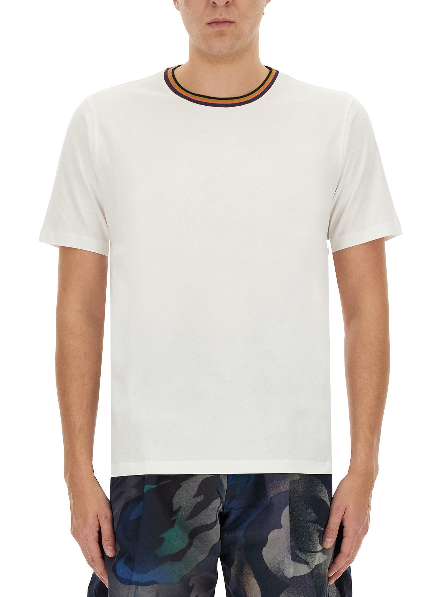 Shop Paul Smith Cotton T-shirt In White