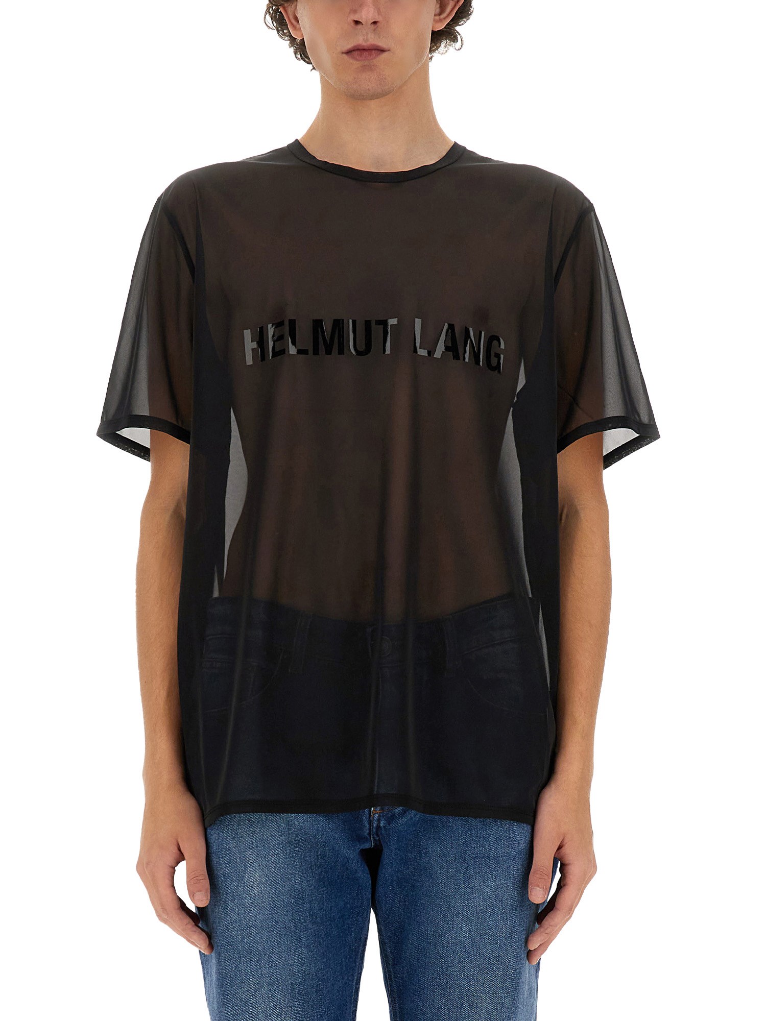 Shop Helmut Lang T-shirt With Logo In Black