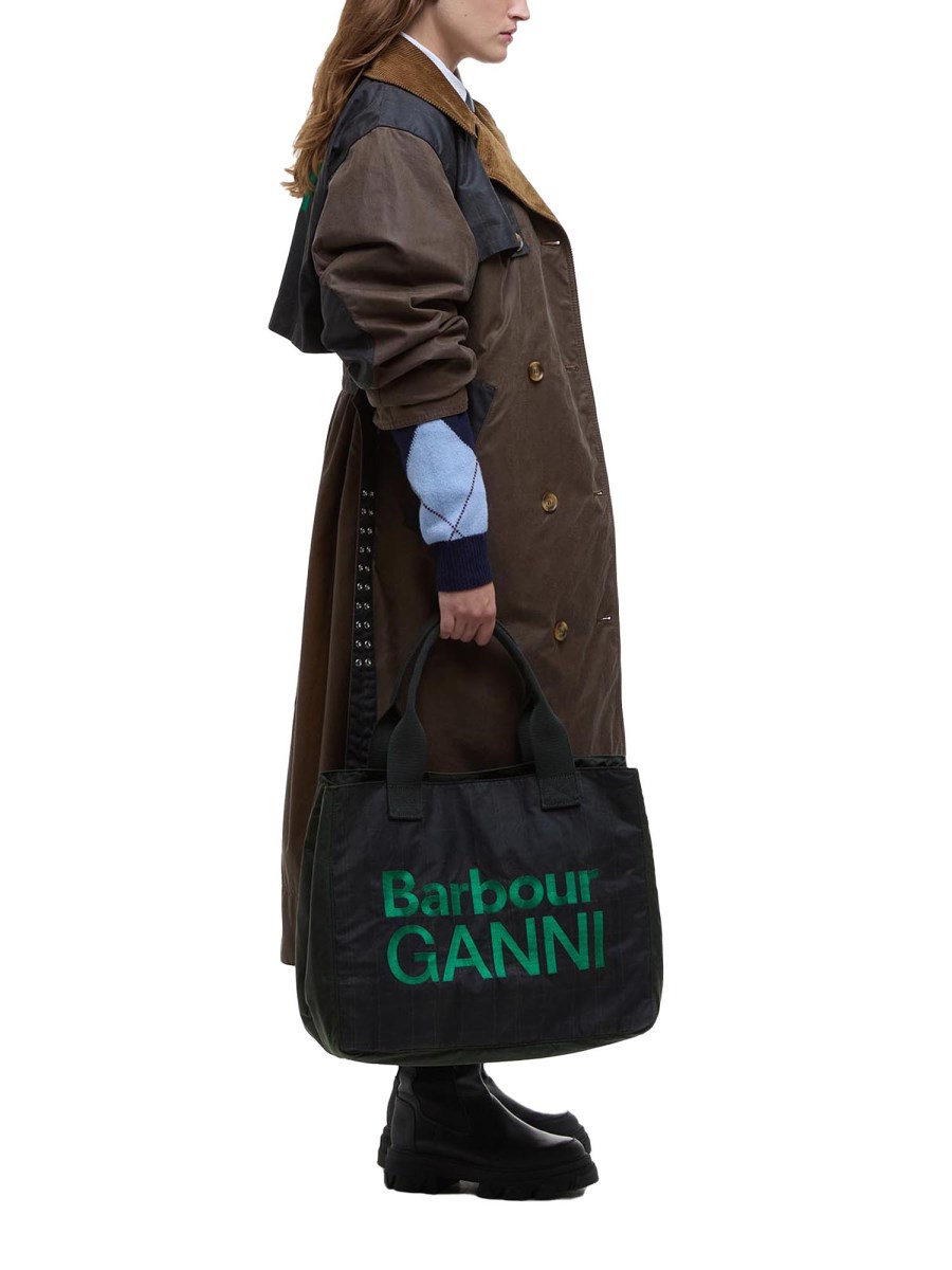 BARBOUR X GANNI - BARBOUR X GANNI WAXED COTTON TOTE BAG - Eleonora