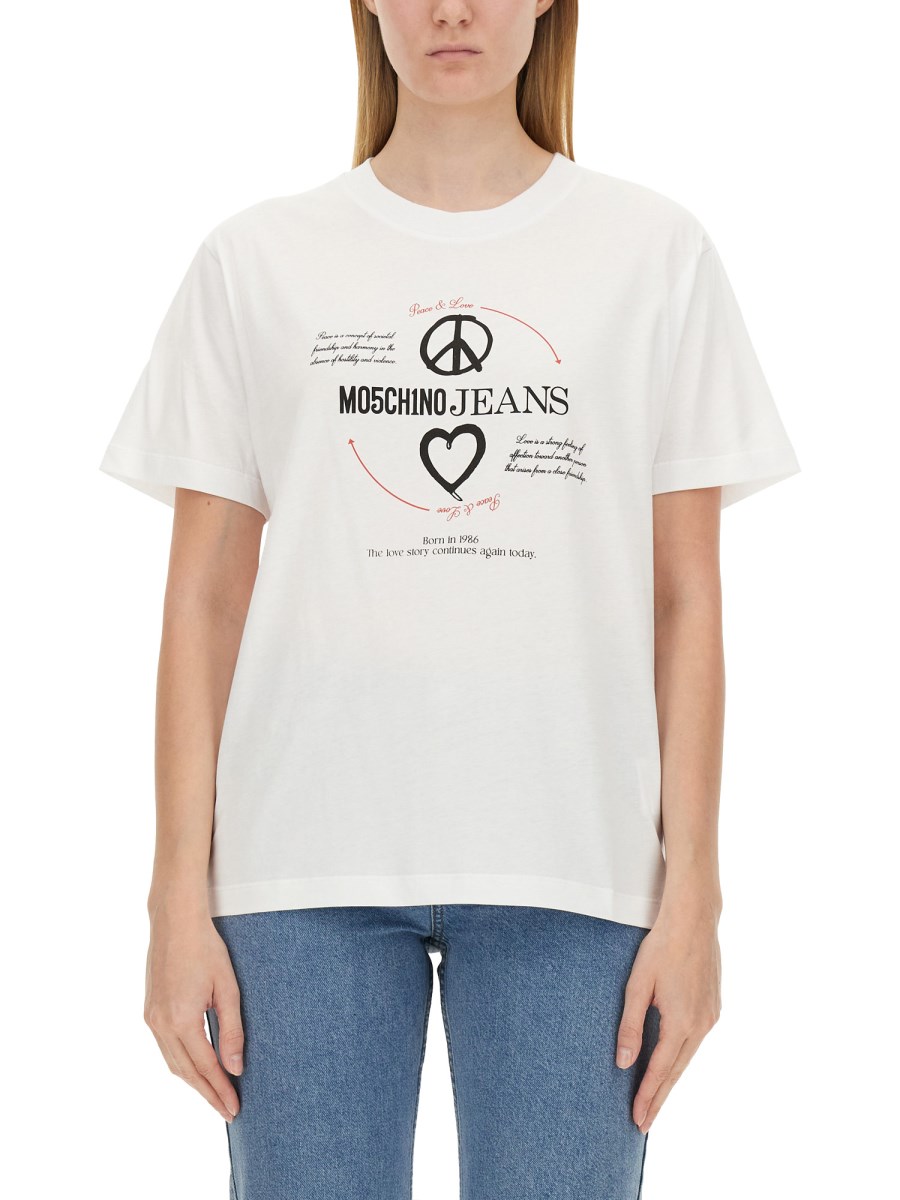 MOSCHINO JEANS T-SHIRT CON STAMPA