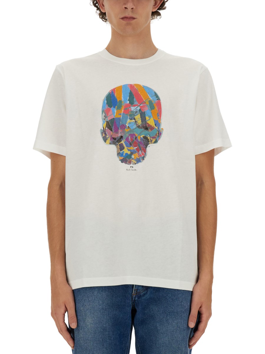 PS BY PAUL SMITH T-SHIRT SKULL IN COTONE