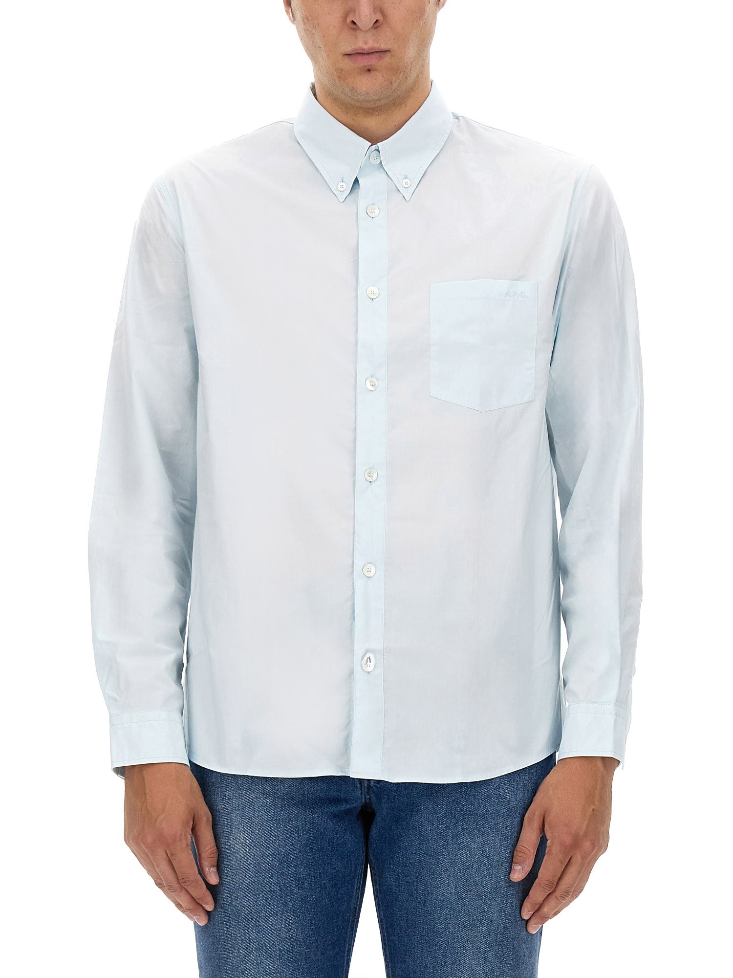 Shop Apc A. P.c. Edouard Shirt In Azure