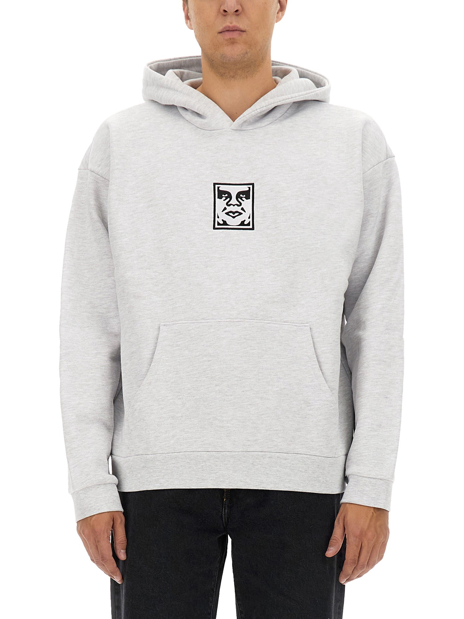 Shop Obey Sweatshirt With Print In Grey