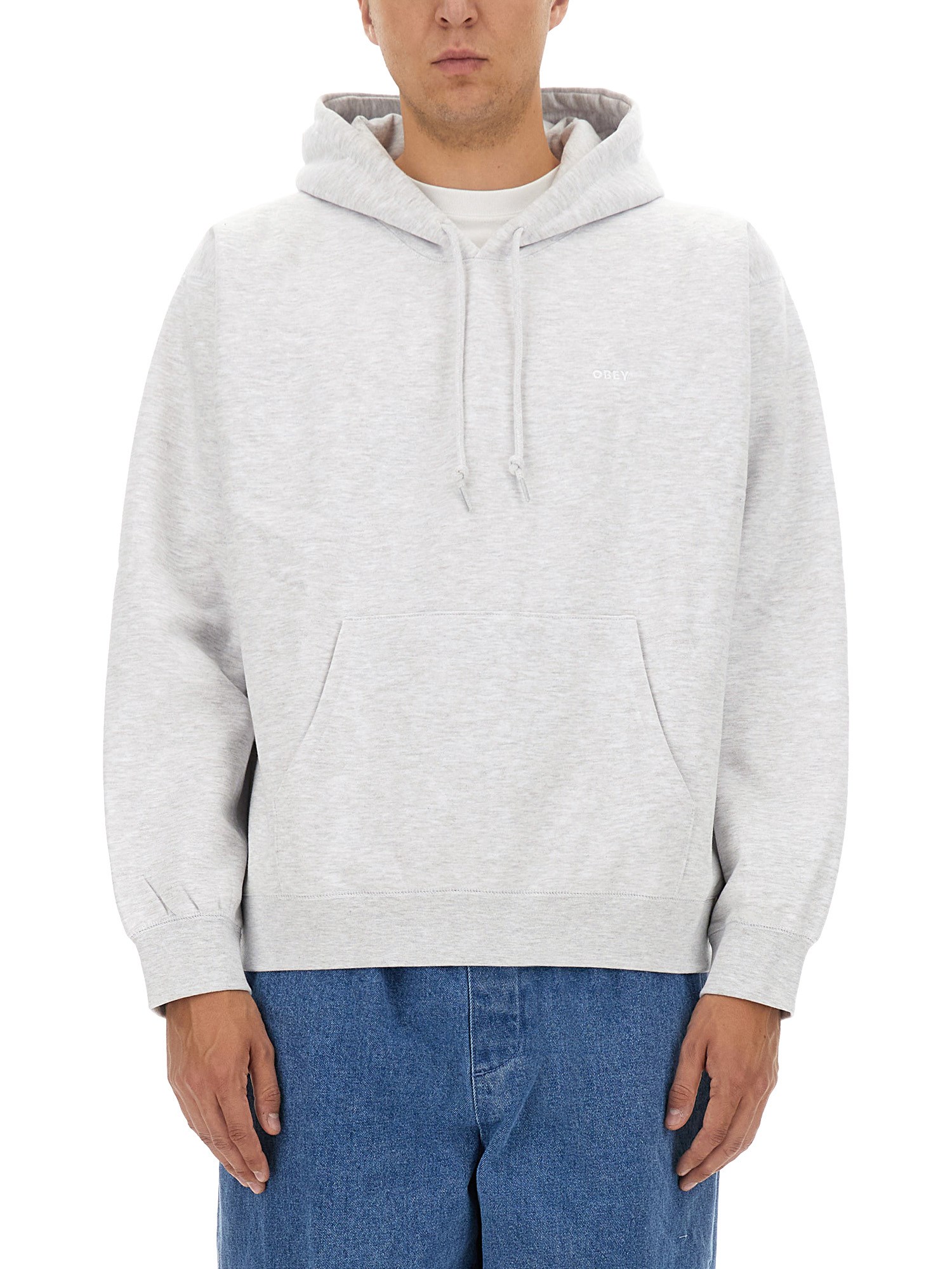 Shop Obey Hoodie In Grey