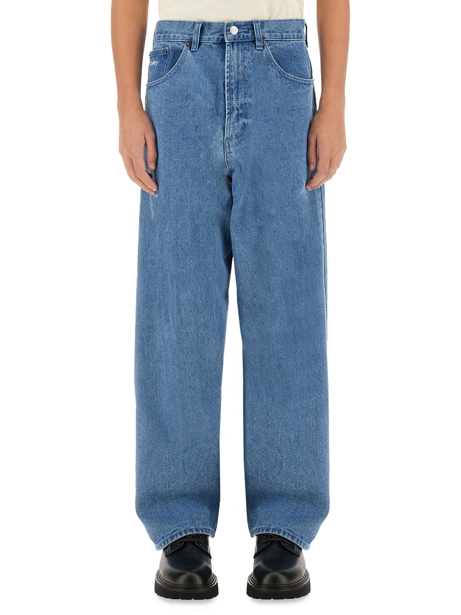 Obey Bigwig Baggy Jeans In Azure