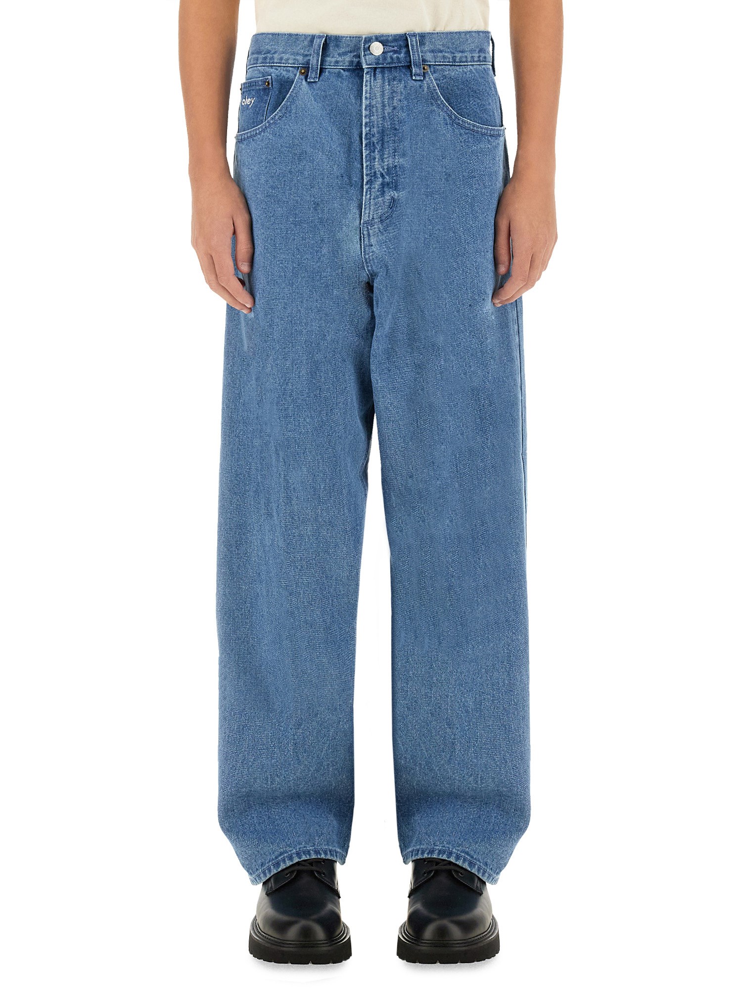 Shop Obey Baggy Fit Jeans In Azure