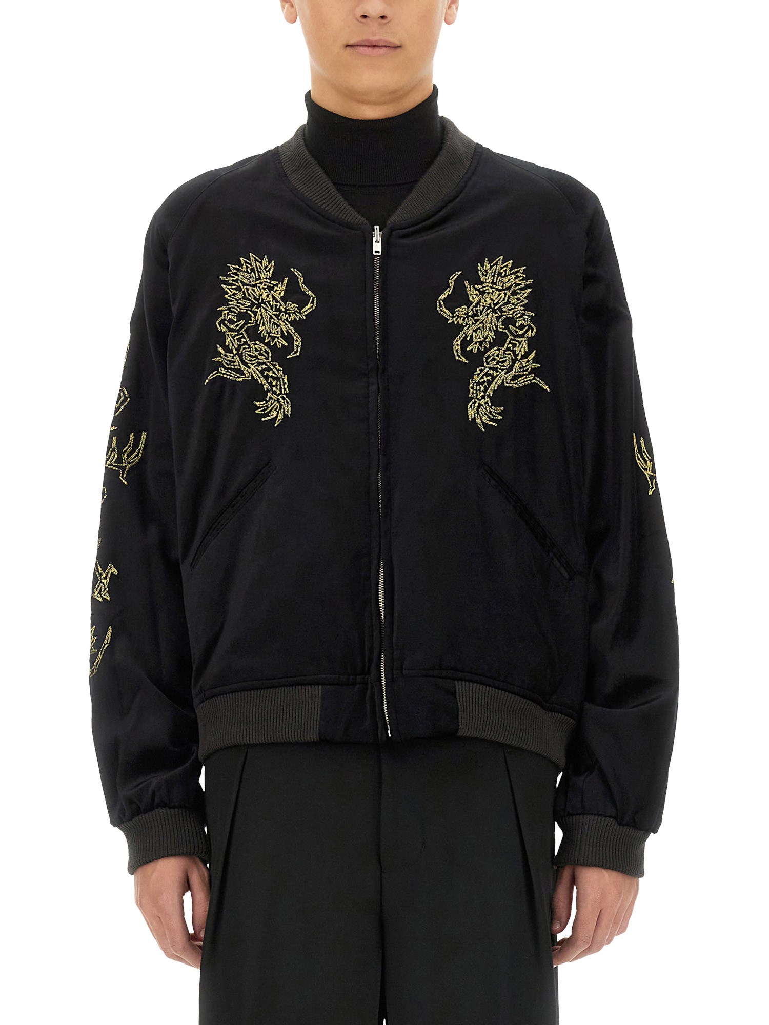 Sasquatchfabrix Souvenir Jacket "eastend Dragon" In Black