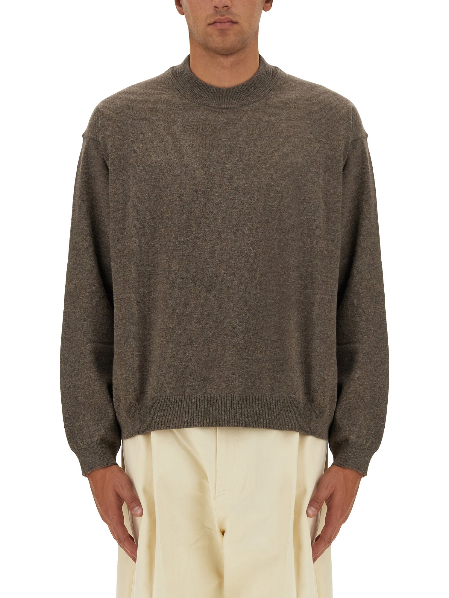 Shop Studio Nicholson Wool Jersey. In Beige