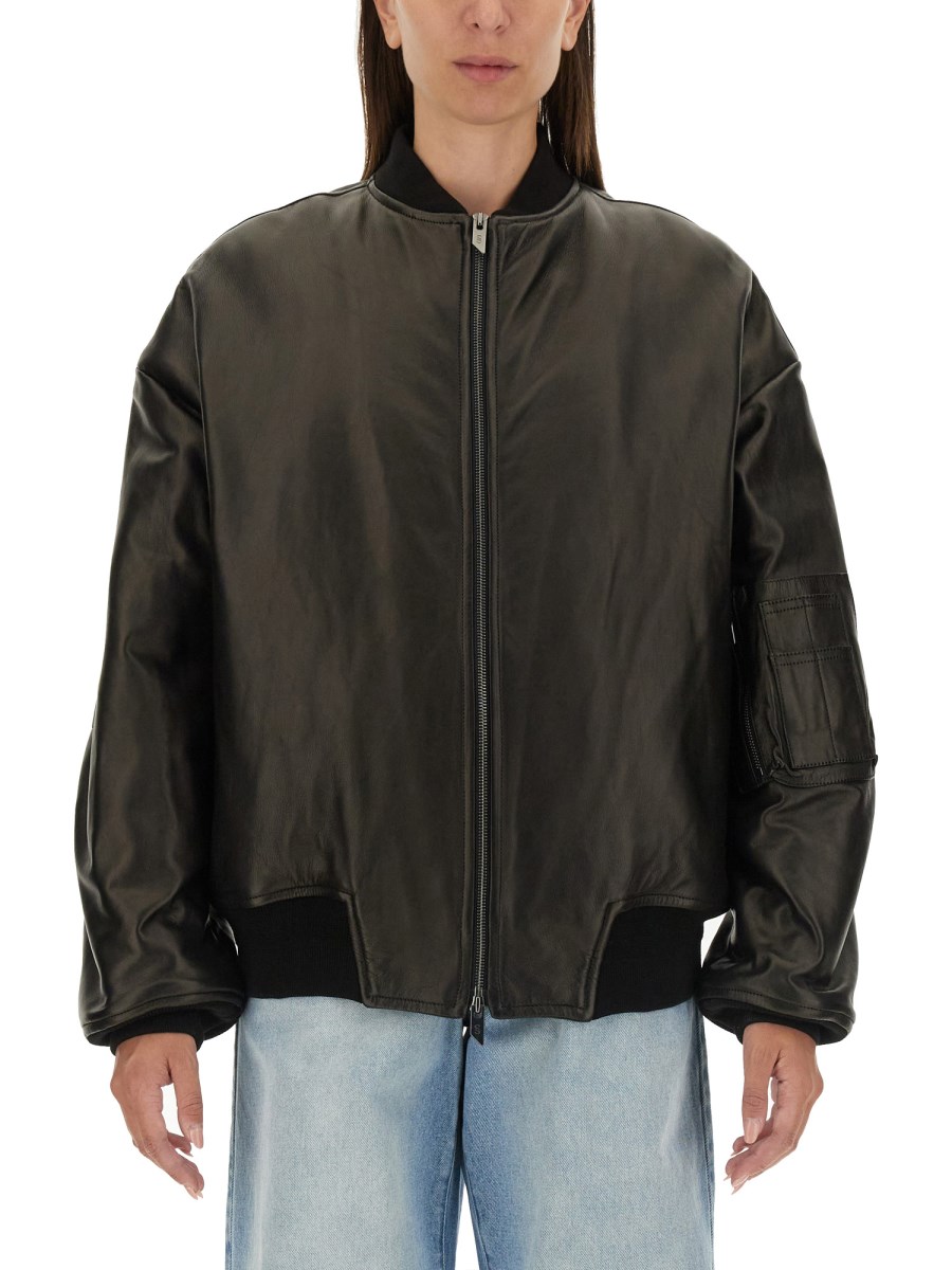 SALVATORE SANTORO BOMBER IN PELLE