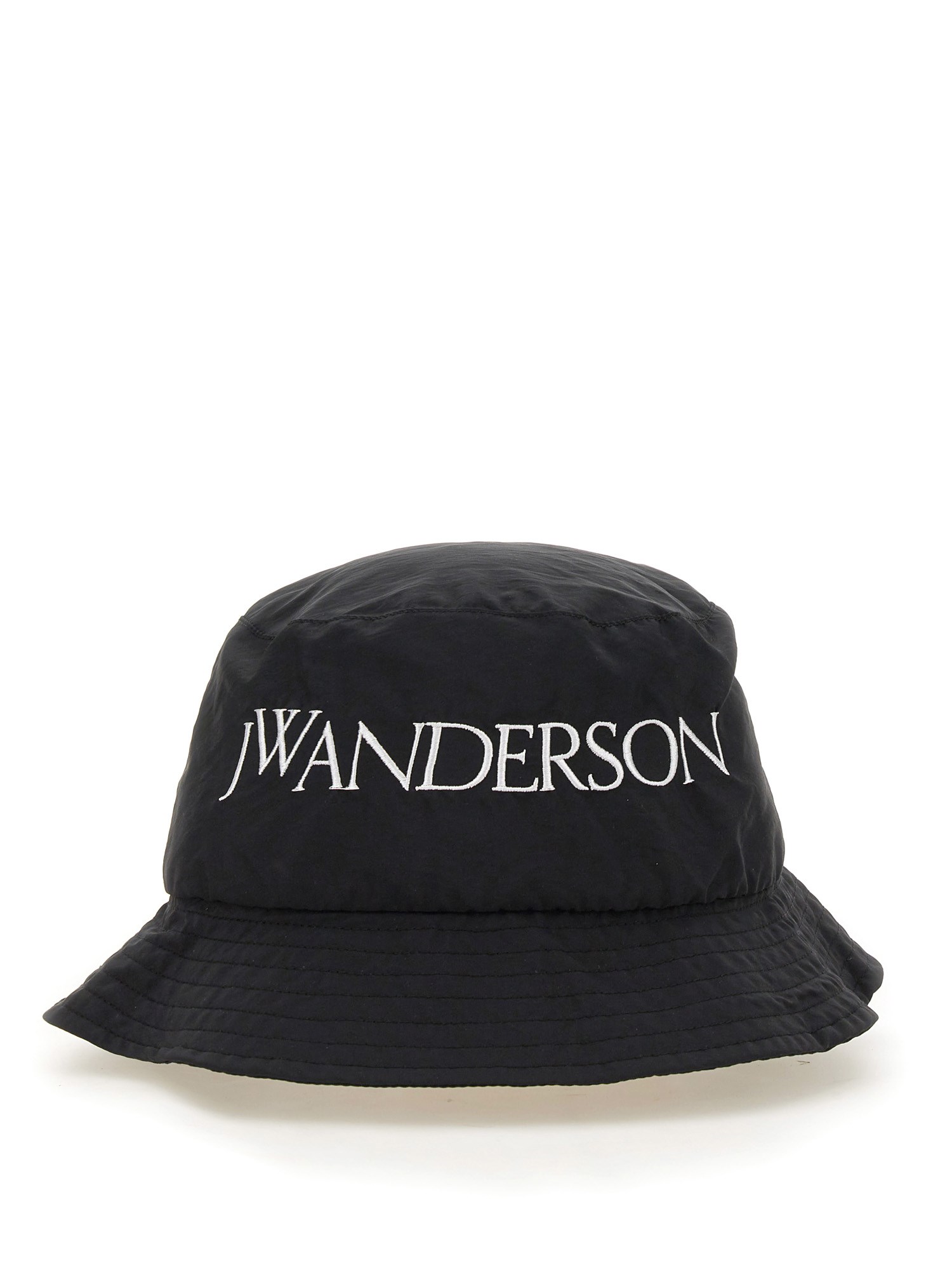 Jw Anderson Logo-embroidered Tonal-stitching Bucket Hat In Black