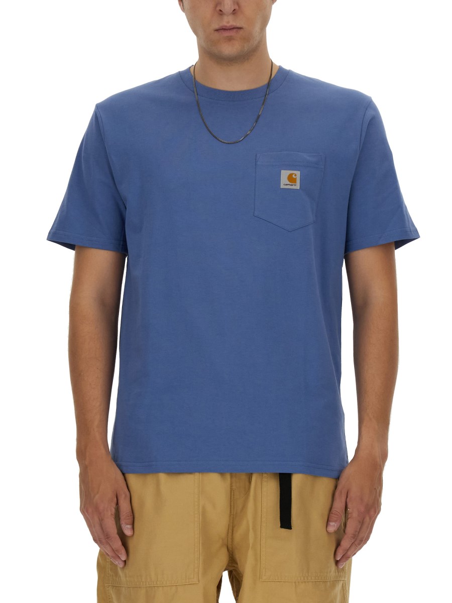 CARHARTT WIP T-SHIRT IN COTONE CON TASCA