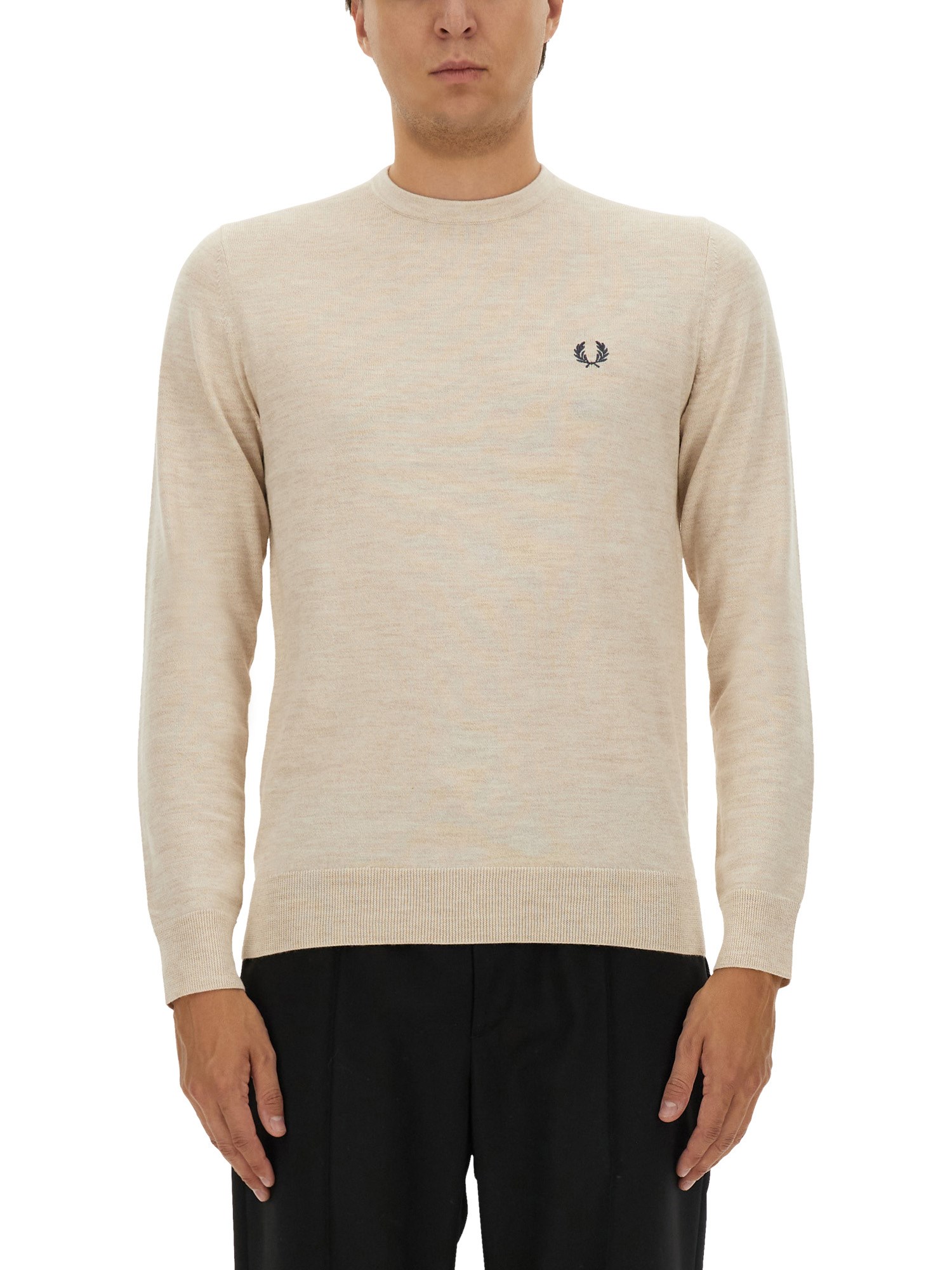 Fred Perry Classic Crew Neck Jersey In Multicolour