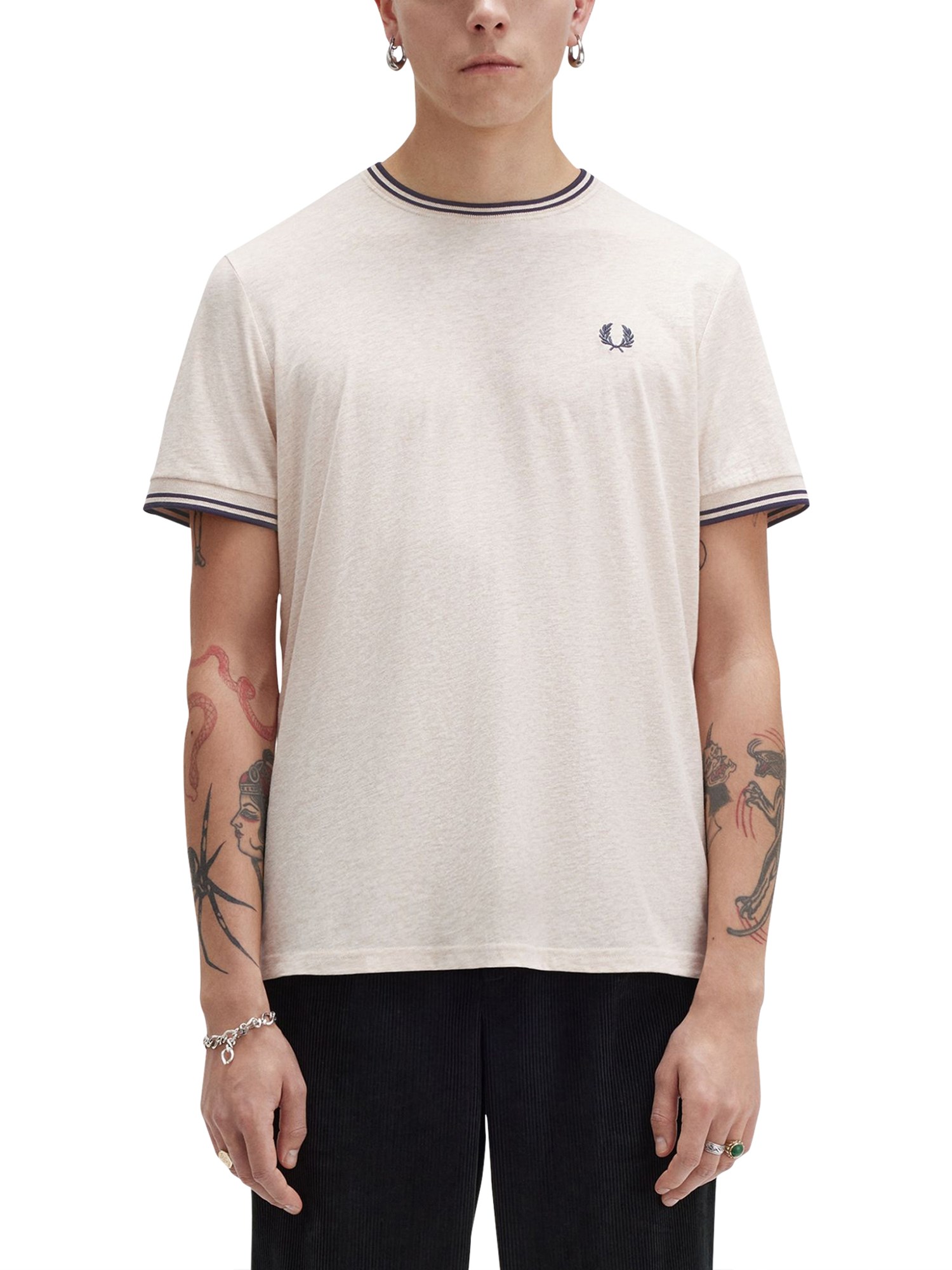 Fred Perry T-shirt With Logo In Gray