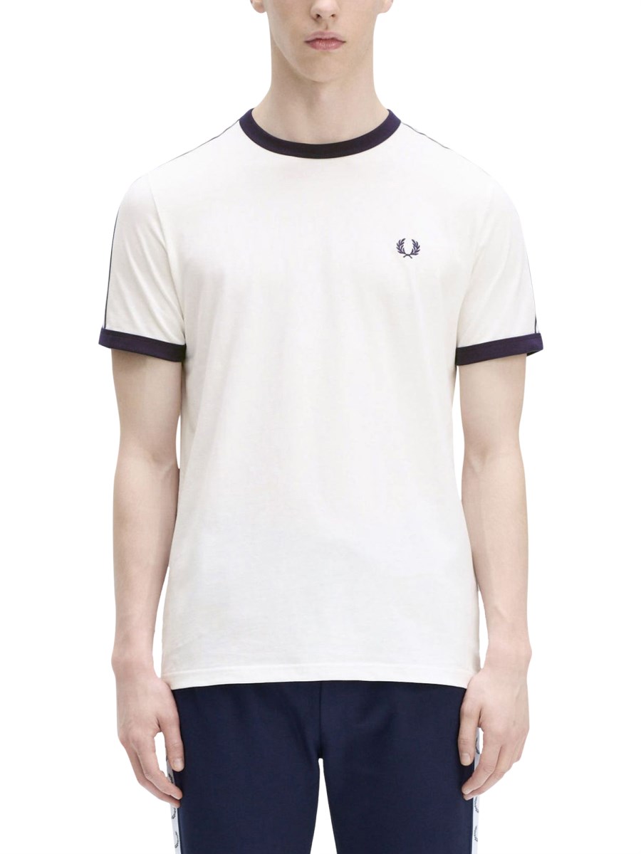 FRED PERRY T-SHIRT IN JERSEY DI COTONE CON RICAMO LOGO