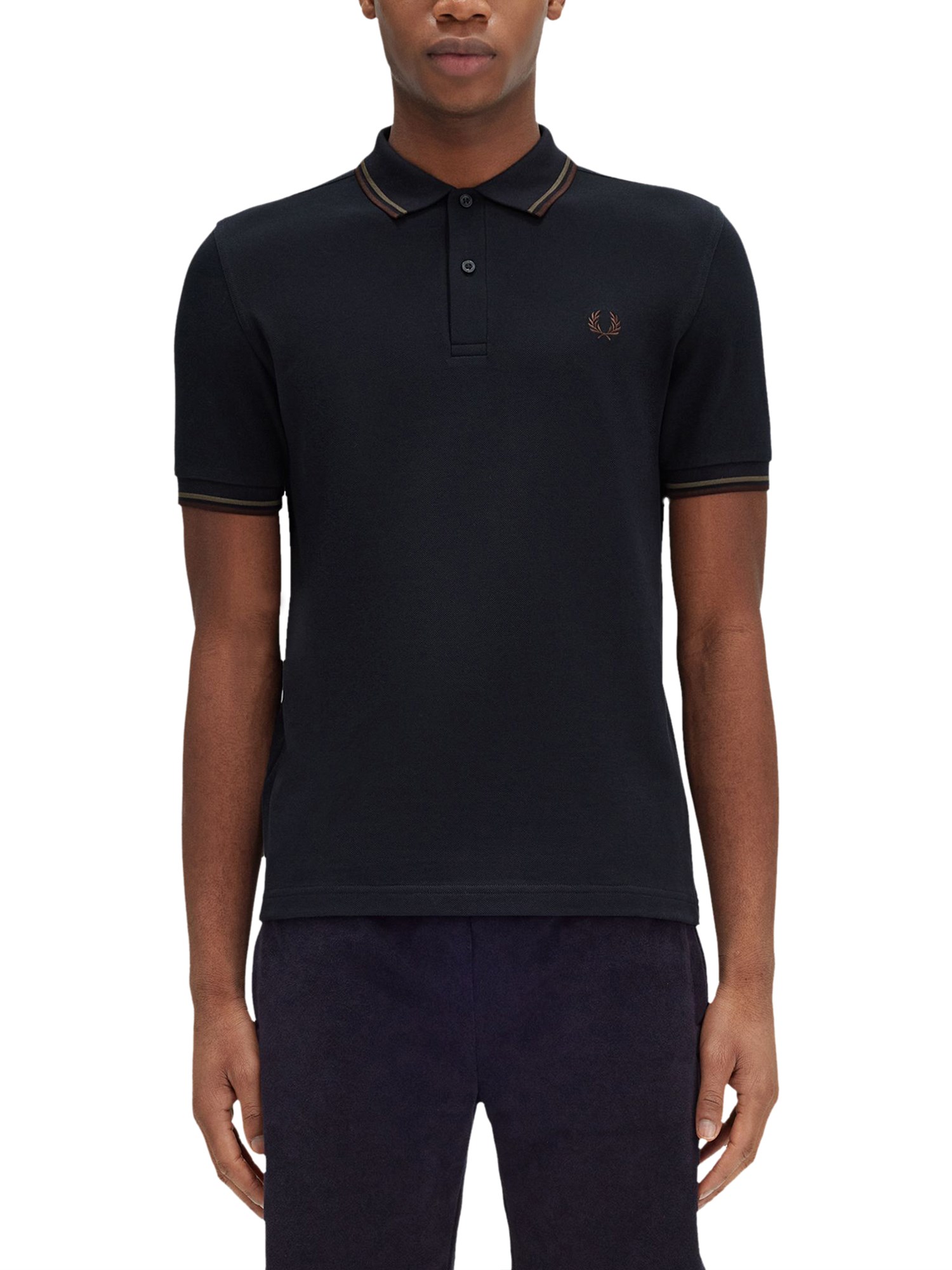 Shop Fred Perry Polo With Logo In Blue